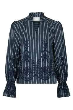 Amara Stripe Emb Navy 163363