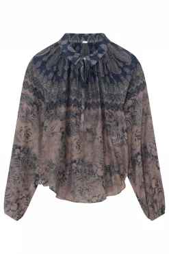 Annsofie, blouse 84797Navy/Rose 60614/7312