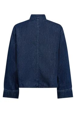AzminaCC Denim Placket Blouse 552Denim blue 35948