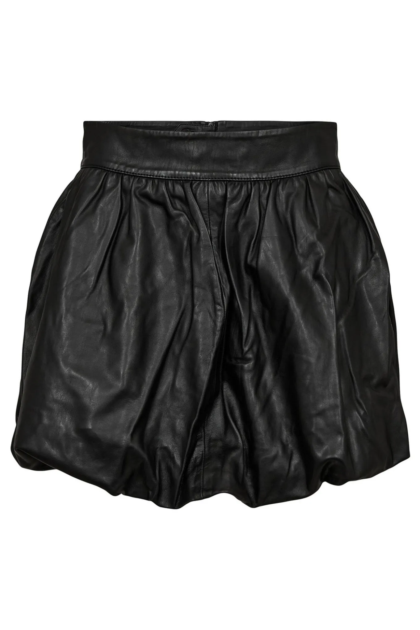 Balloon Leather Skirt Black HL10384