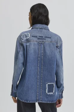 BALUCIA PATCH DENIM JACKET MEDIUM BLUE WASHED 50405337