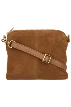 BTFARIANA Suede Bag Caramel w. Light Gold acc. 180057