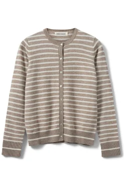 CISSESW STRIPE CARDIGAN 7118 Light Brown Striped SNOS432