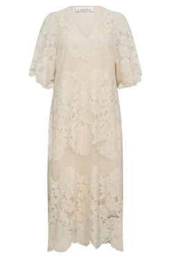 Curvey Lace Hem Dress Pearl HL10009