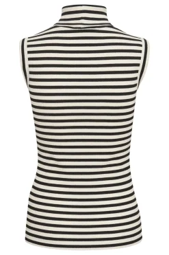 DagnaIW Striped Rollneck Top Black / Whisper White 30107271
