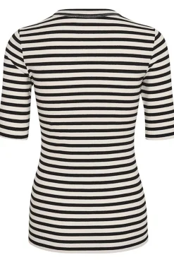 DagnaIW Striped TShirt Black / Whisper White 30107269