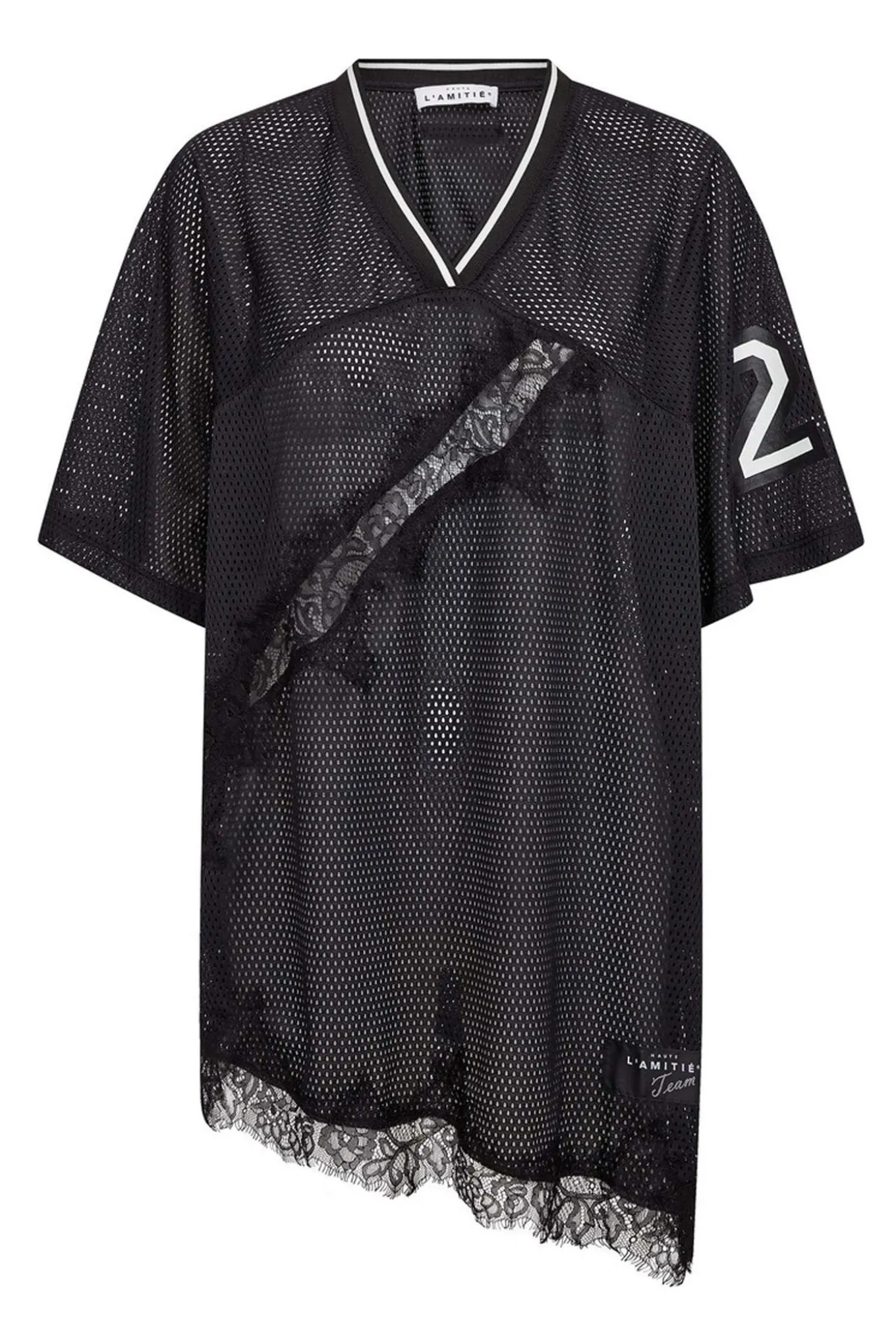 Drift Asym Lace Tee Black HL10553