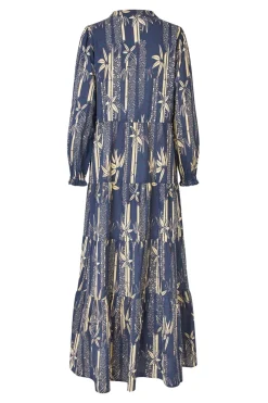 EvelynLL Maxi Dress LS 23 Dark Blue 254403010