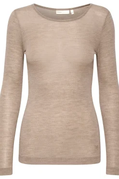 FangIW TShirt LS Oatmeal Melange 30106096