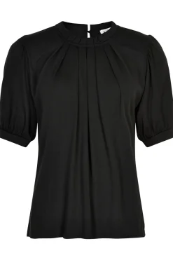 Grazia blouse 1/2 sleeves plai SORT 14852