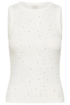 KAcarna Rhinestone Top 10510590 Chalk