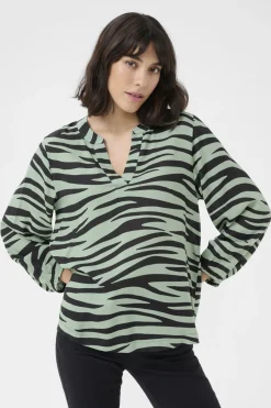 KAjanne Blouse Green/Black Animal