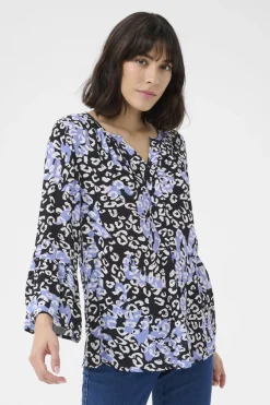 KAlea Blouse Blue Leopard