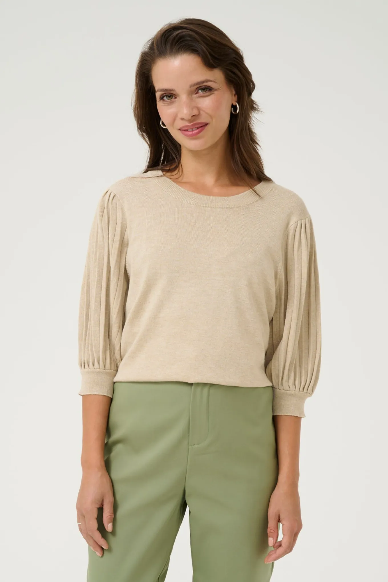 KAlone Knit Pullover 1/2 SL Feather Gray Melange