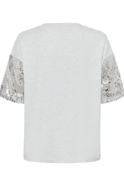 KAselvina TShirt Light Grey Melange 100126 10511406
