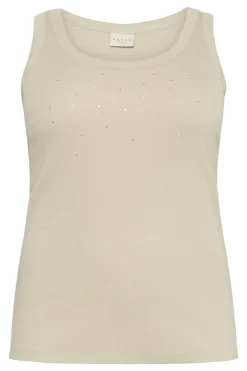 KCcarina Rhinestone Tank Top Feather Gray