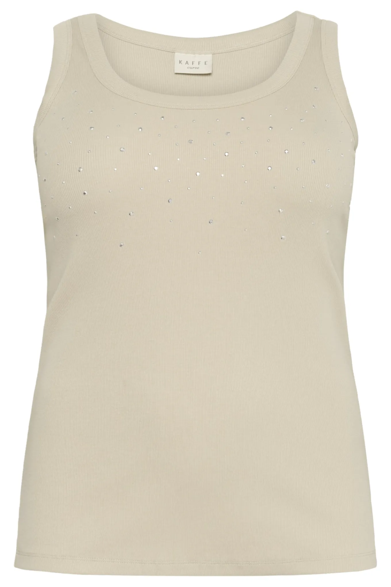 KCcarina Rhinestone Tank Top Feather Gray