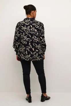 KCflora Shirt Black/Sand Painted Flower 10582552