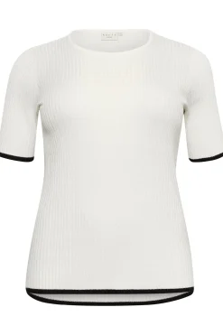 KClizzy rib contrast Pullover Chalk with Black contrast 10583381