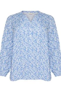 KCmahlena LS Blouse Blue/Chalk Graphic Print