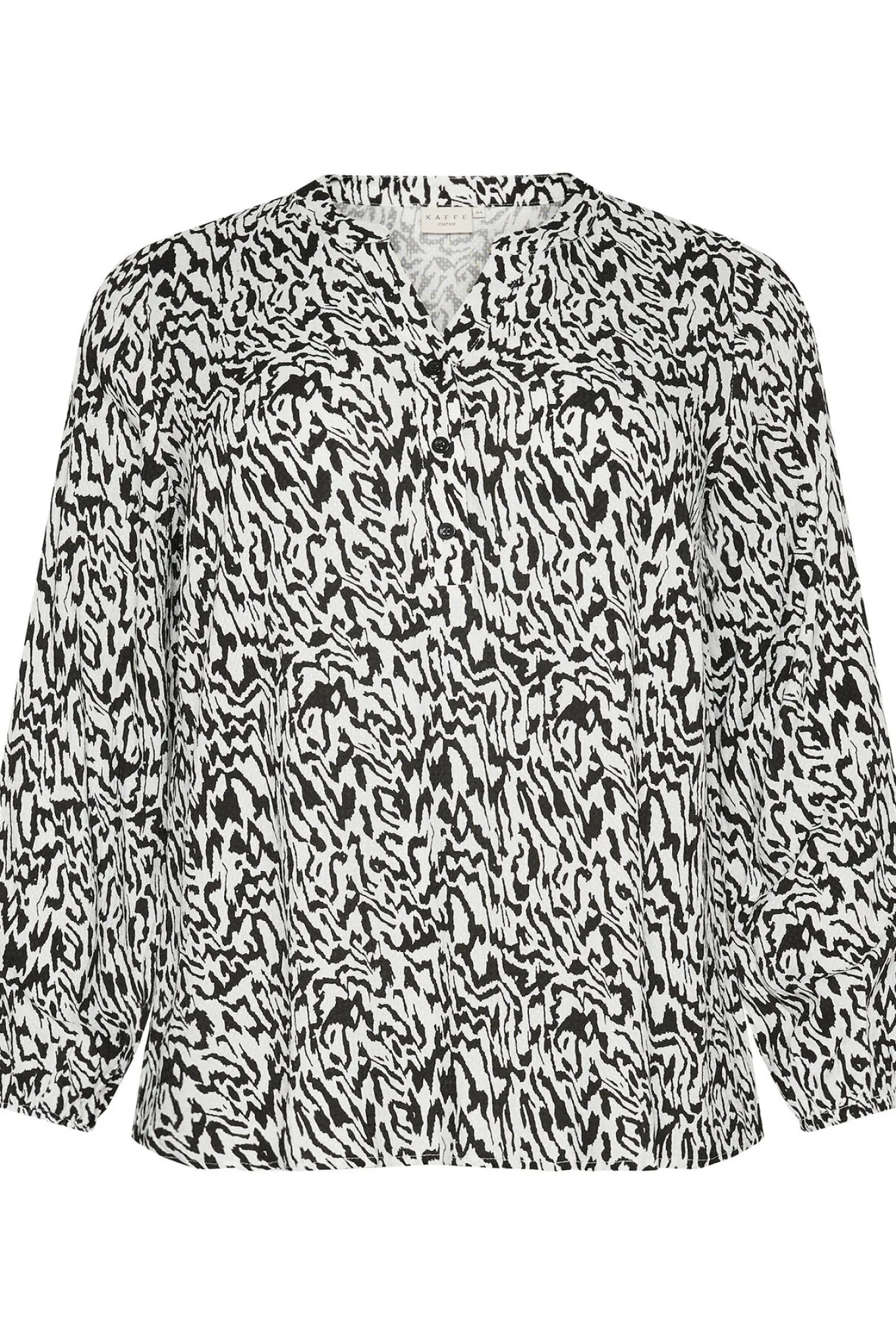 KCmahlena LS Blouse Chalk/Black Graphic Lines
