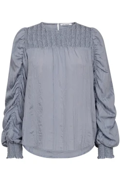 KesiCC Drape Sleeve Blouse 23Pale Blue 45023