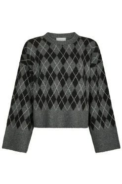 Kick Check Knit Blouse Antracit 165204
