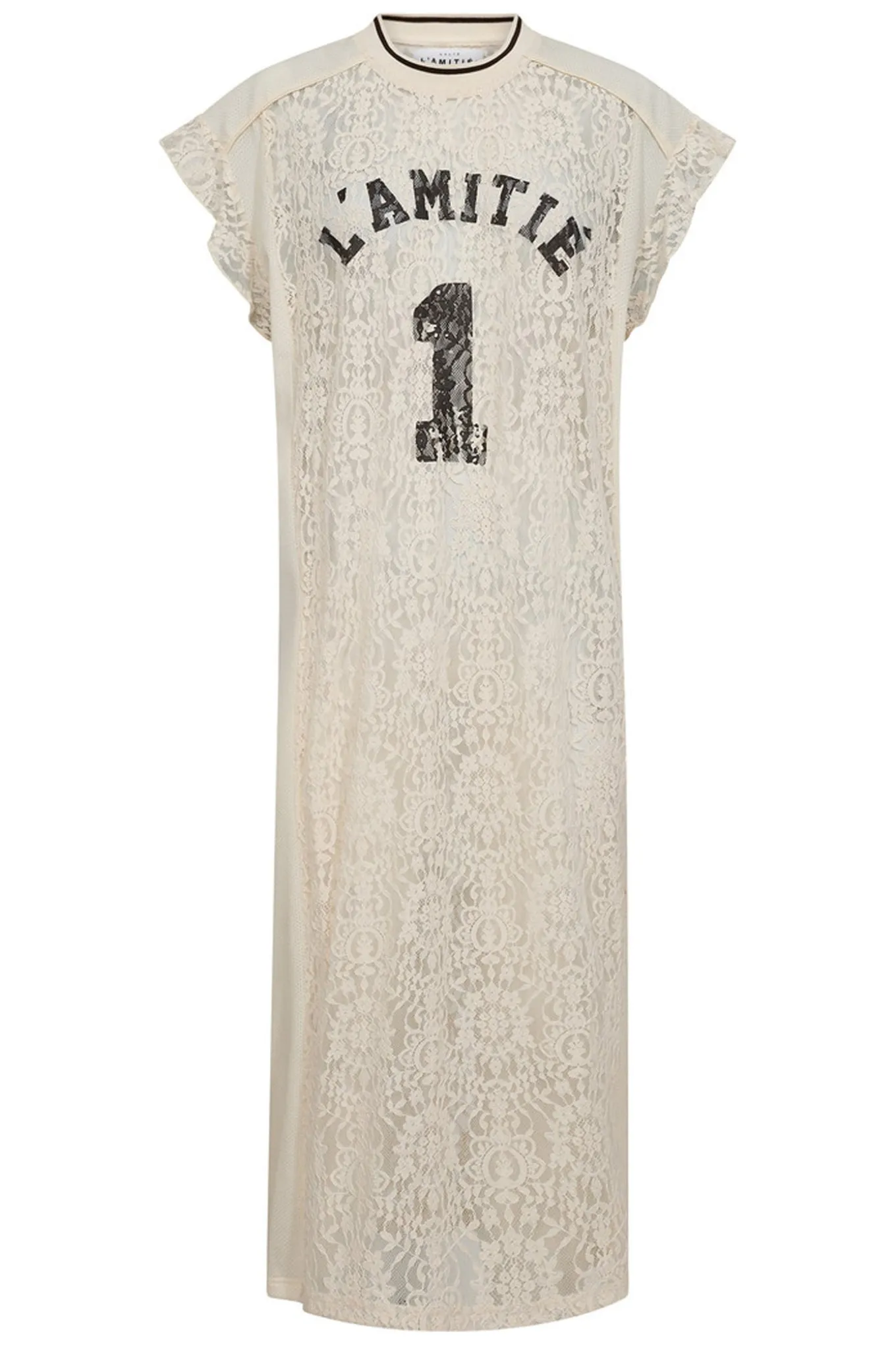 Lace Football Frill Dress Pearl HL10132