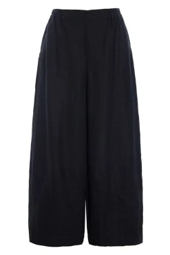 Lazy linen vide bukser Black 26121415563