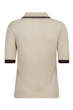 LueCC Pointelle Polo Knit 199Bone 42020