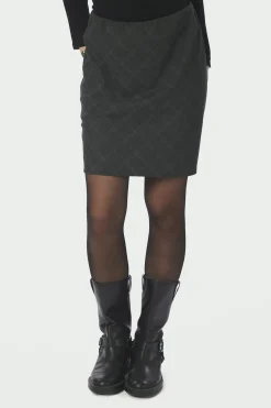 Lunna Check Short Skirt Antracit 168223