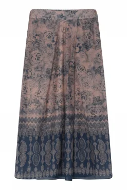 Mabell, midi+ pleated skirt 84797Navy/Rose 60553/7312