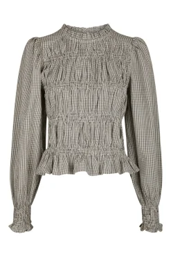 Marcia Check Blouse Dusty Brown 166893