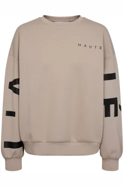 Maxi Split Logo Sweat Beige HL10413