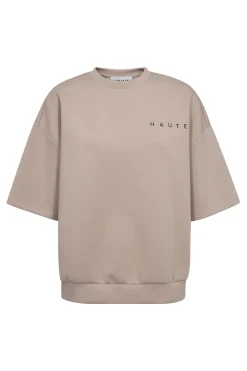 Maxi Split SS Logo Sweat Beige HL10461