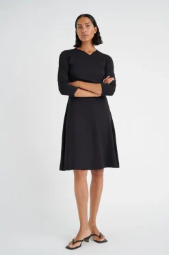 MoncentIW Wrap Dress Black 30107481