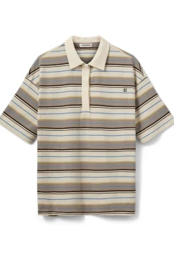 PILSW OVERSIZE STRIPED POLO SH 0140 Off White Striped S261515