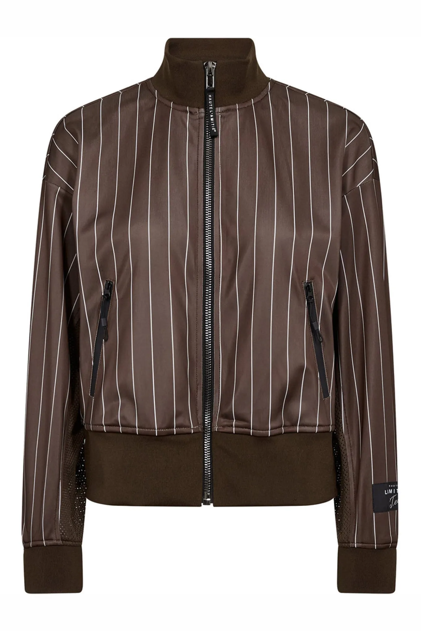 Pin Stripe Zip Sweat Mocca HL10542