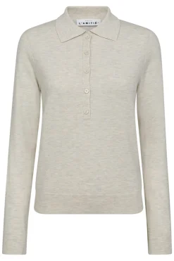 Premiere LS Polo Knit Pearl HL10004