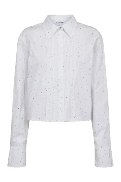 Rhinestone Crop Shirt White HL10404