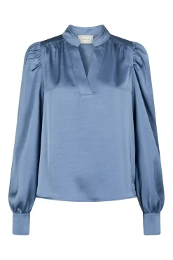 Rosslyn Heavy Sateen Blouse Smoke Blue 163769