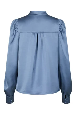 Rosslyn Heavy Sateen Blouse Smoke Blue 163769