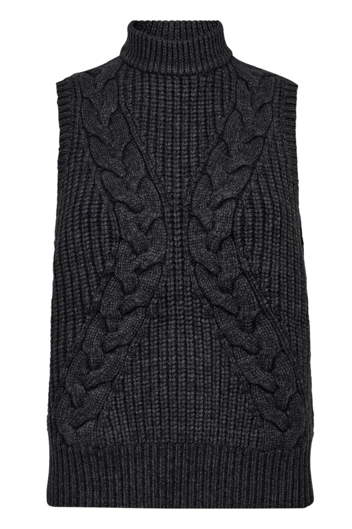 RowCC Cable Knit Top 140Dark Grey 32242