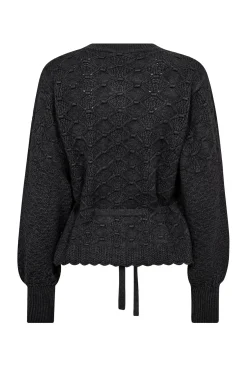 RowCC Pointelle Tie Cardigan 140Dark Grey 32241