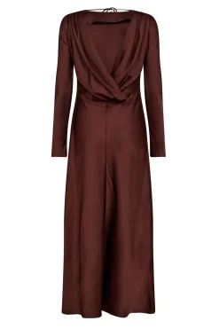 SafiraCC Waterfall Back Dress 145Dark Brown 36564