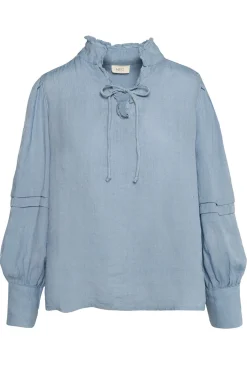 SARI Linen Blouse 4003 Faded Denim 2510190204