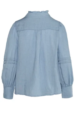 SARI Linen Blouse 4003 Faded Denim 2510190204