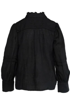 SARI Linen Blouse 9000 Jet Black 2510190204