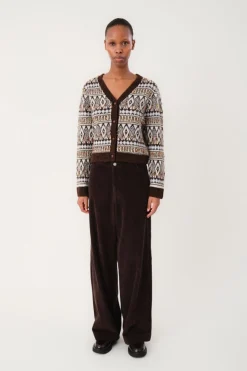 SaxoLL Knit Cardigan LS 87 Dark Mokka 254075005