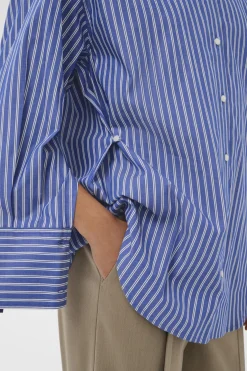 SLCalken Shirt LS Nouvean Navy Stripe 304530 30408906